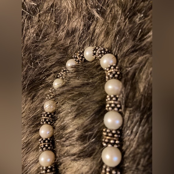 Silver bracelet with pearl beads - Picture 2 of 2